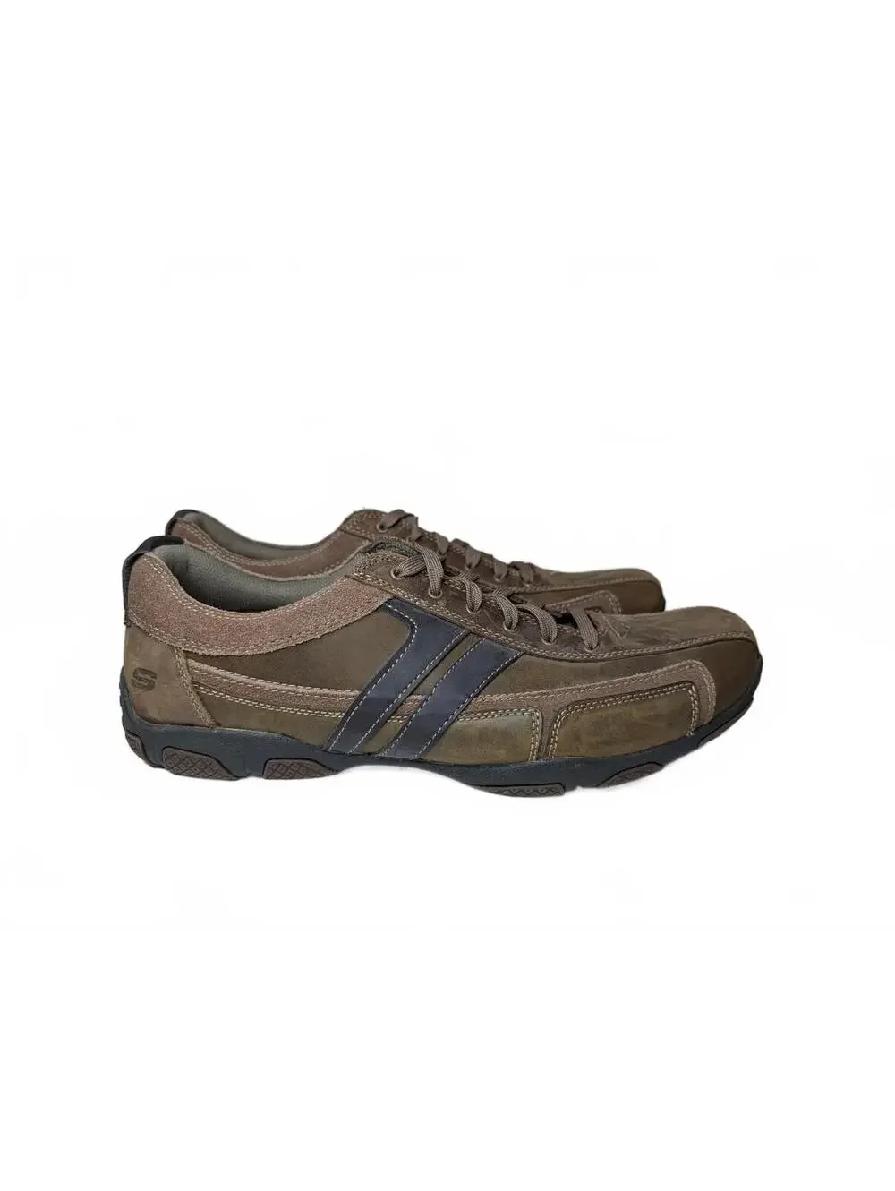 Skechers Men's Diameter Vassell Brown Leather and Suede Casual Sneakers Size 13